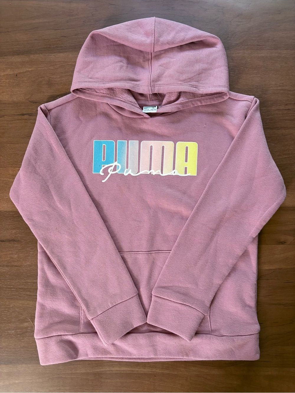 Youth Puma Pink Logo Hoodie